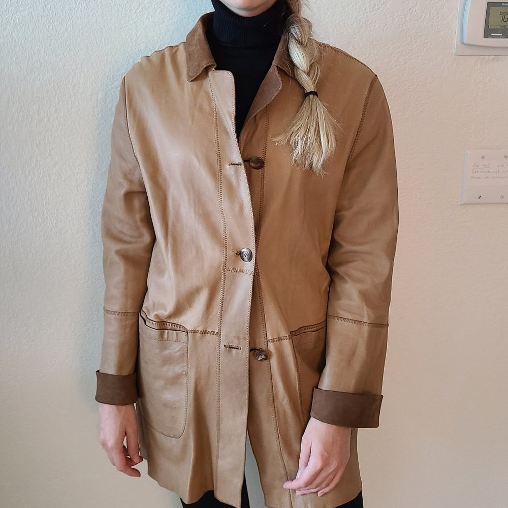 Tanino Crisci Reversible Leather Jacket 2in1